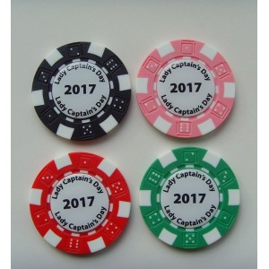 poker chip golf ball marker with resin dome