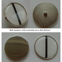 resin domed metal golf ball markers with spike or flat